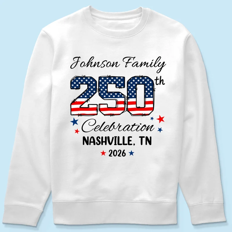 America 250th Anniversary 250 Years Of Freedom 1776 - 2026 - Personalized Shirt - Family Matching Shirt, Patriotic Crew Shirt - Image 15