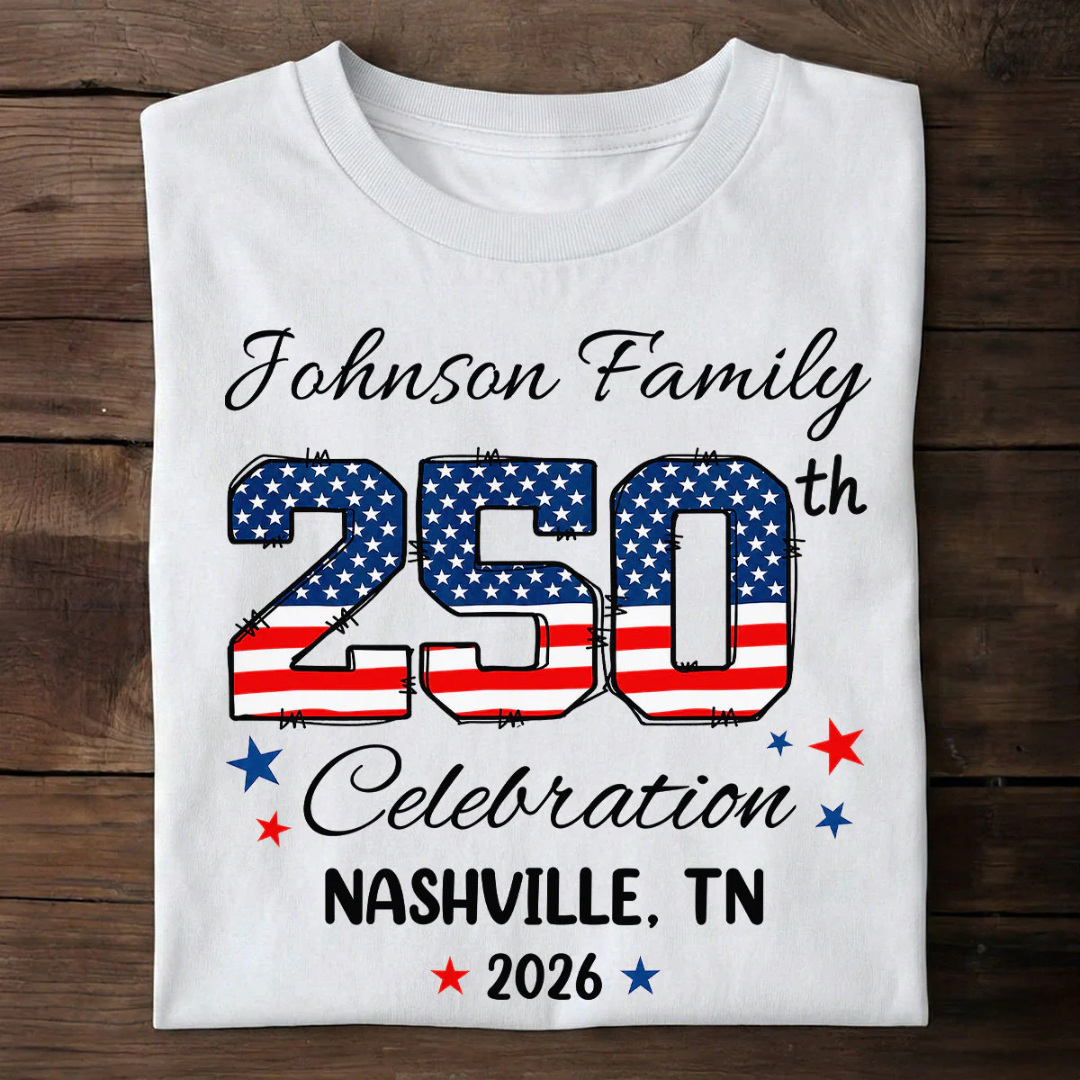America 250th Anniversary 250 Years Of Freedom 1776 - 2026 - Personalized Shirt - Family Matching Shirt, Patriotic Crew Shirt - Image 2