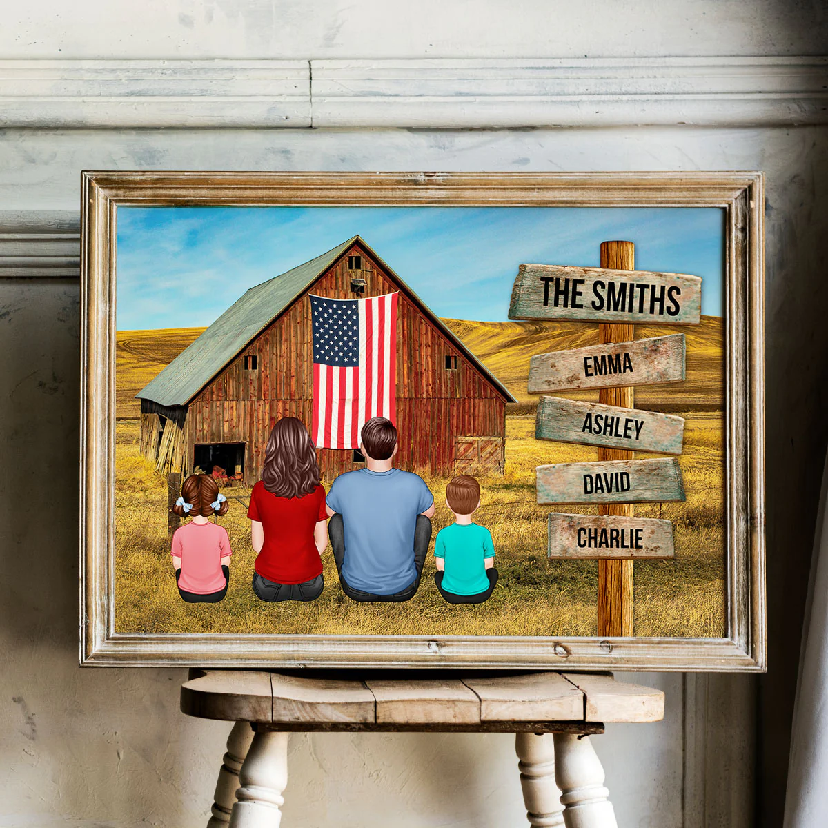American Barn Family Personalized Poster, 4th Of July Gift - Image 7