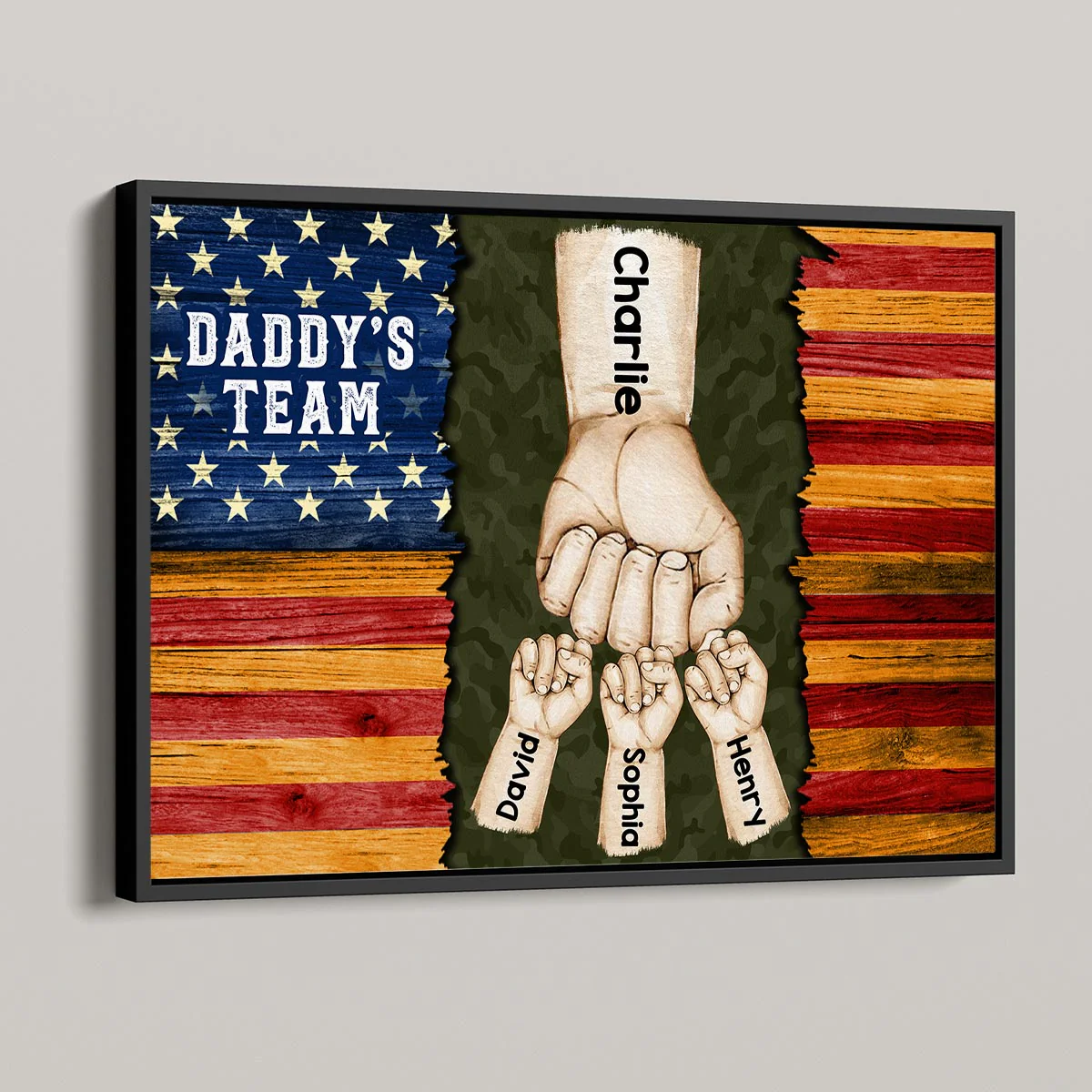 American Daddy‘s Team Fist Bump Personalized Horizontal Poster - Image 4