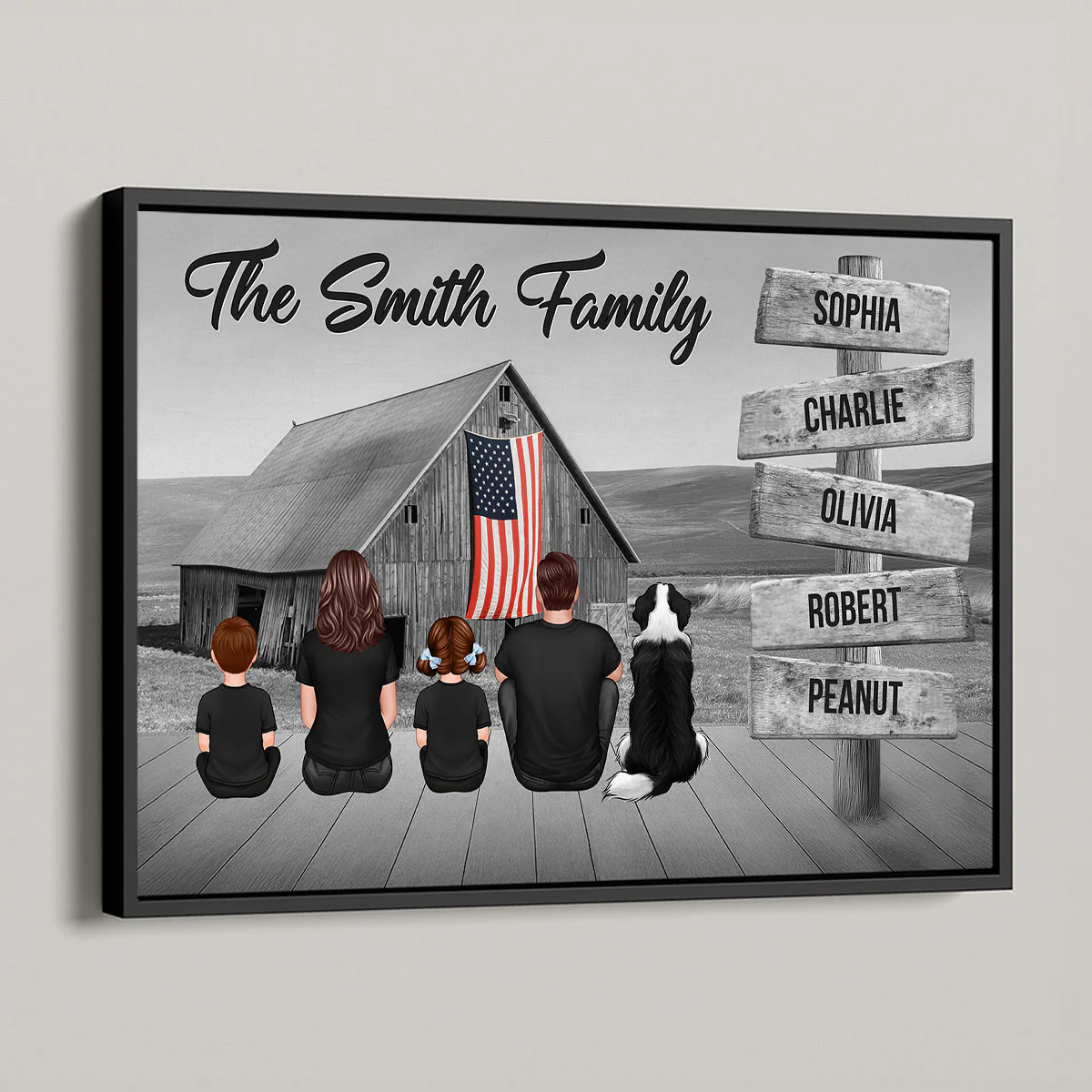 American Family Barn House Personalized Poster, Unique Father's Day Gift For Dad