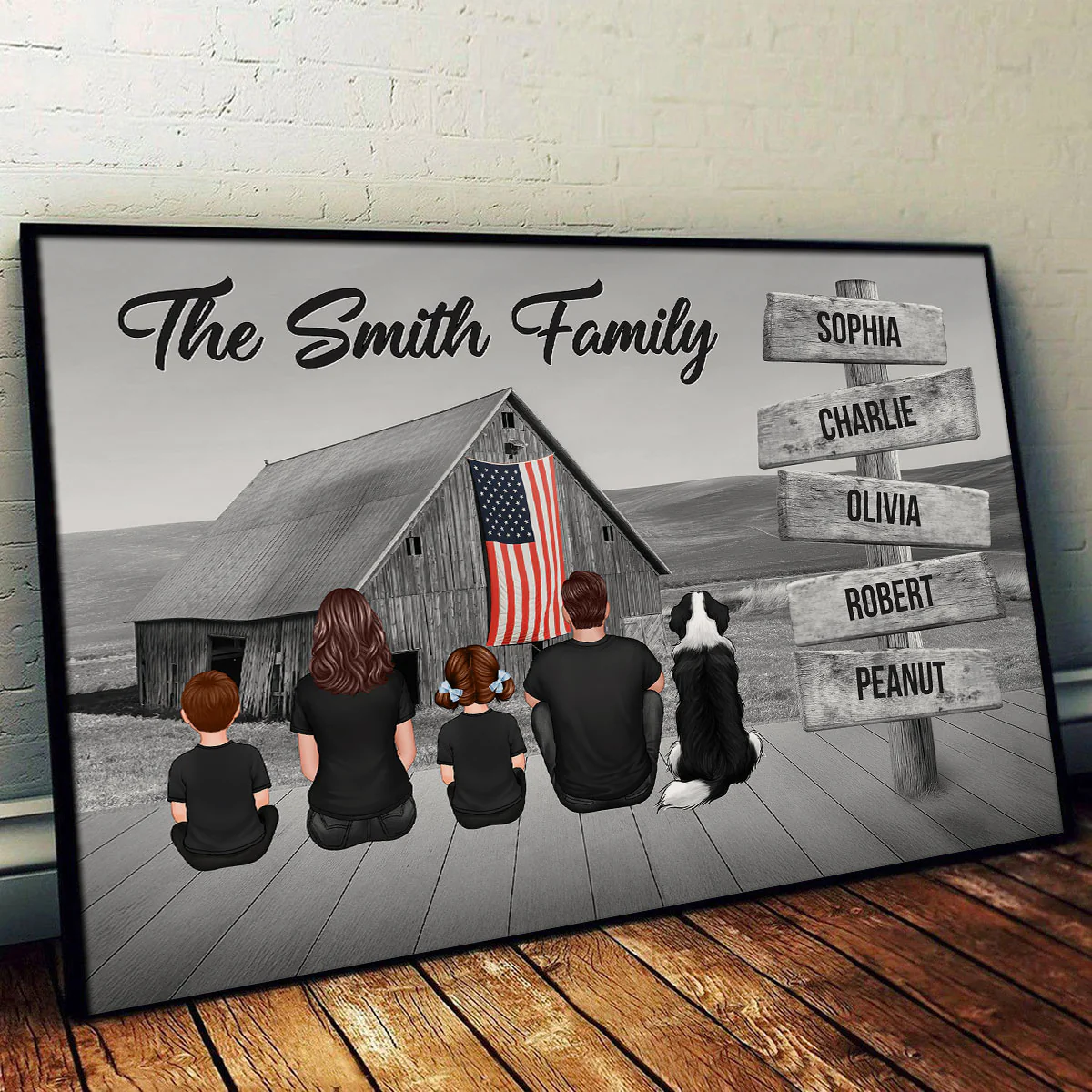 American Family Barn House Personalized Poster, Unique Father's Day Gift For Dad - Image 2