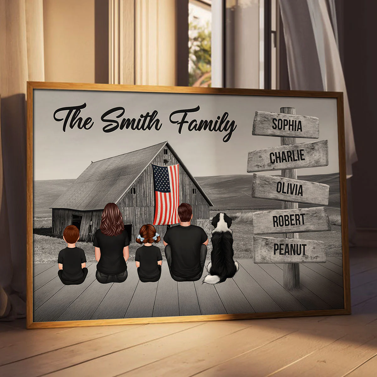 American Family Barn House Personalized Poster, Unique Father's Day Gift For Dad - Image 3