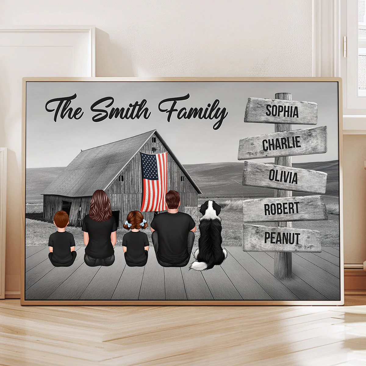 American Family Barn House Personalized Poster, Unique Father's Day Gift For Dad - Image 4