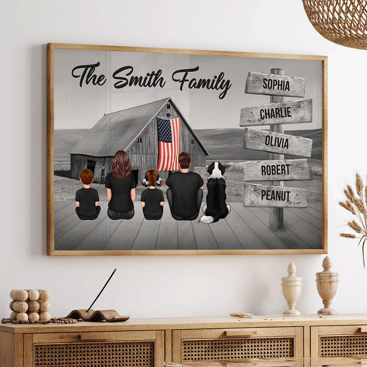 American Family Barn House Personalized Poster, Unique Father's Day Gift For Dad - Image 6