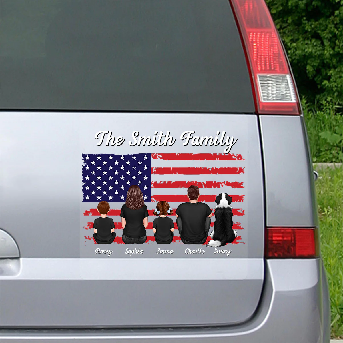 American Family Decor On Car Fridge Window Personalized Decal - Image 3