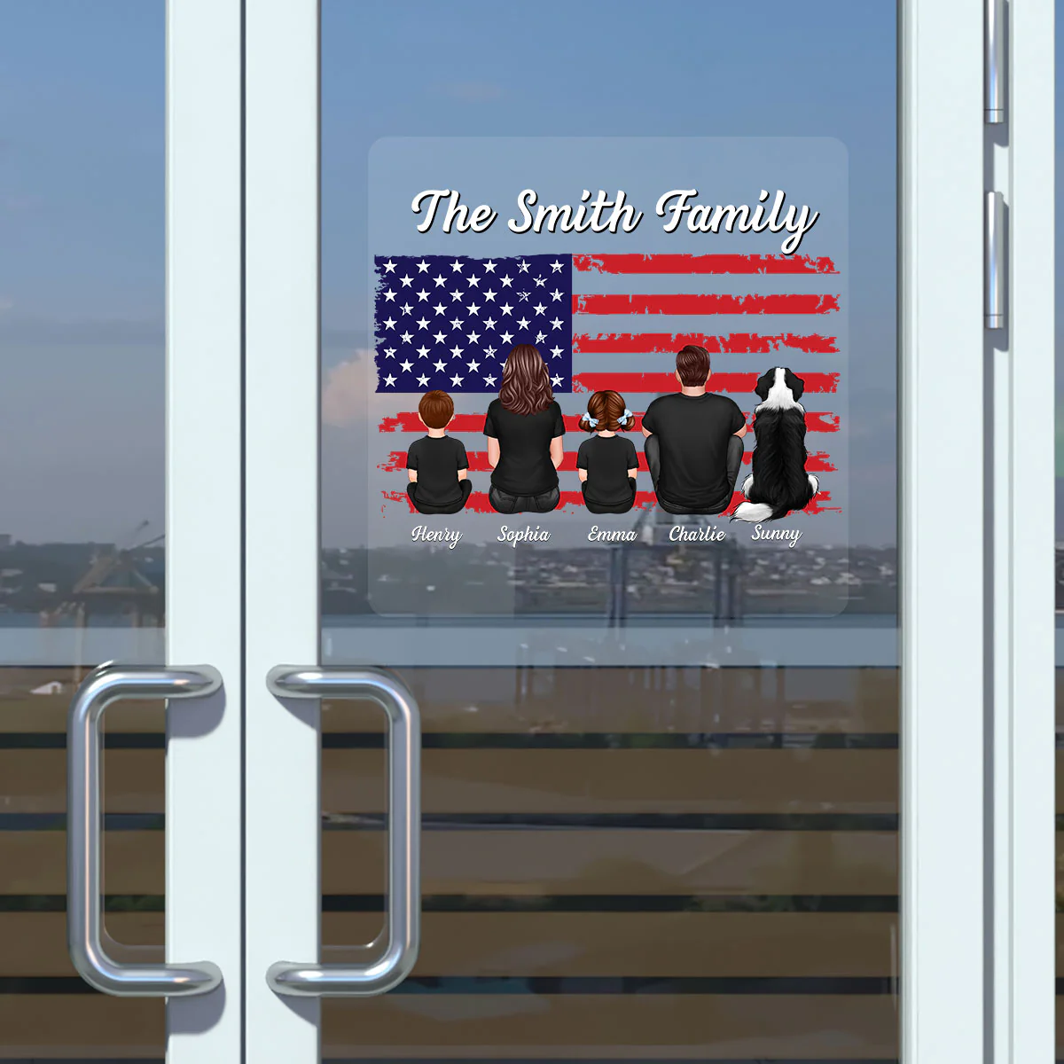 American Family Decor On Car Fridge Window Personalized Decal - Image 5