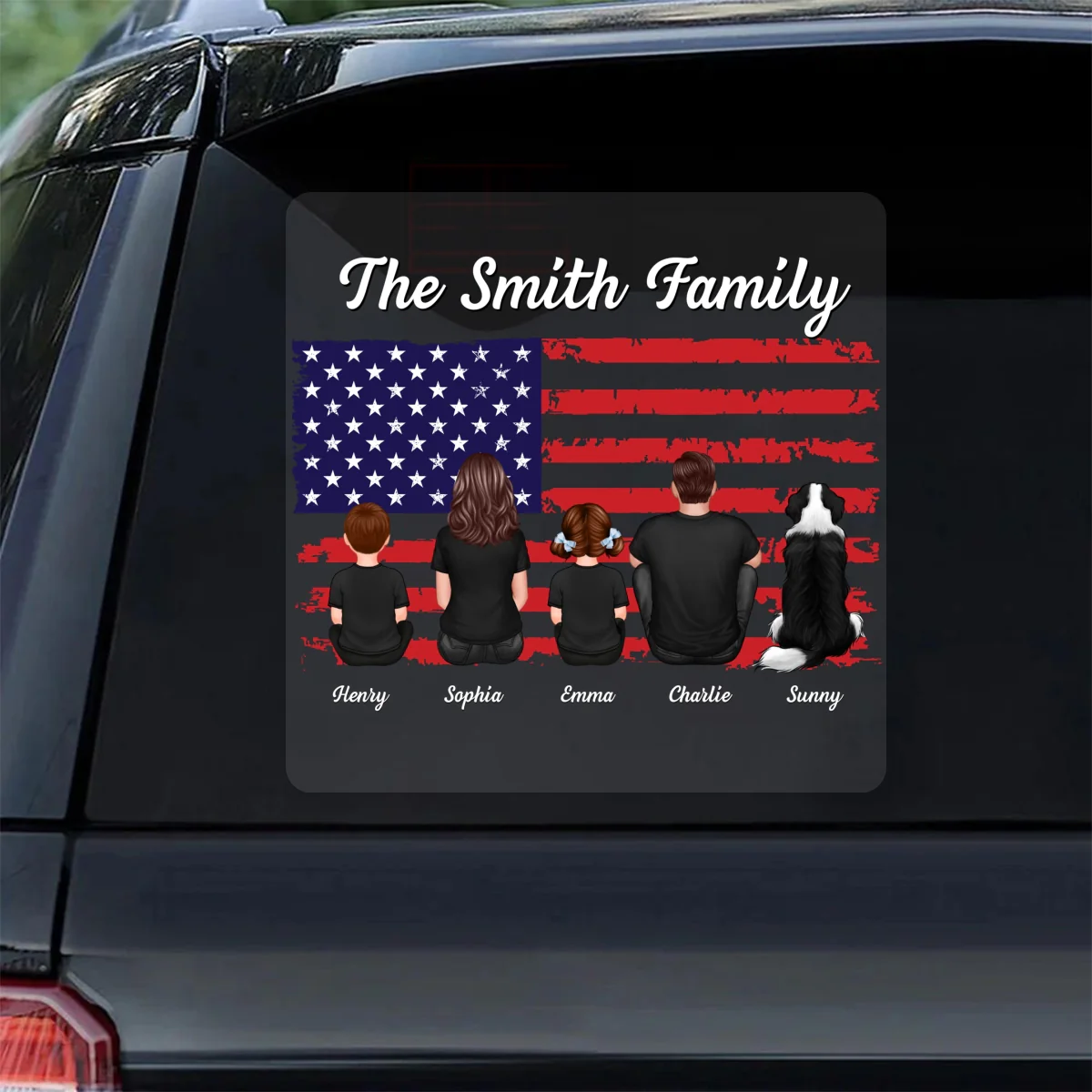 American Family Decor On Car Fridge Window Personalized Decal - Image 9