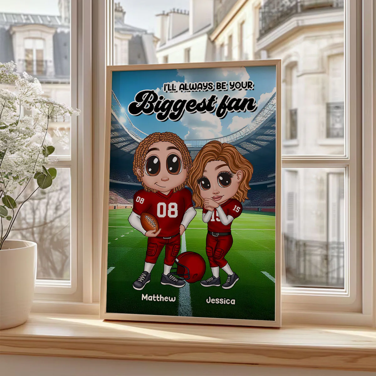 American Football Couple Y2K Style Personalized Poster, Gift For Couples - Image 7
