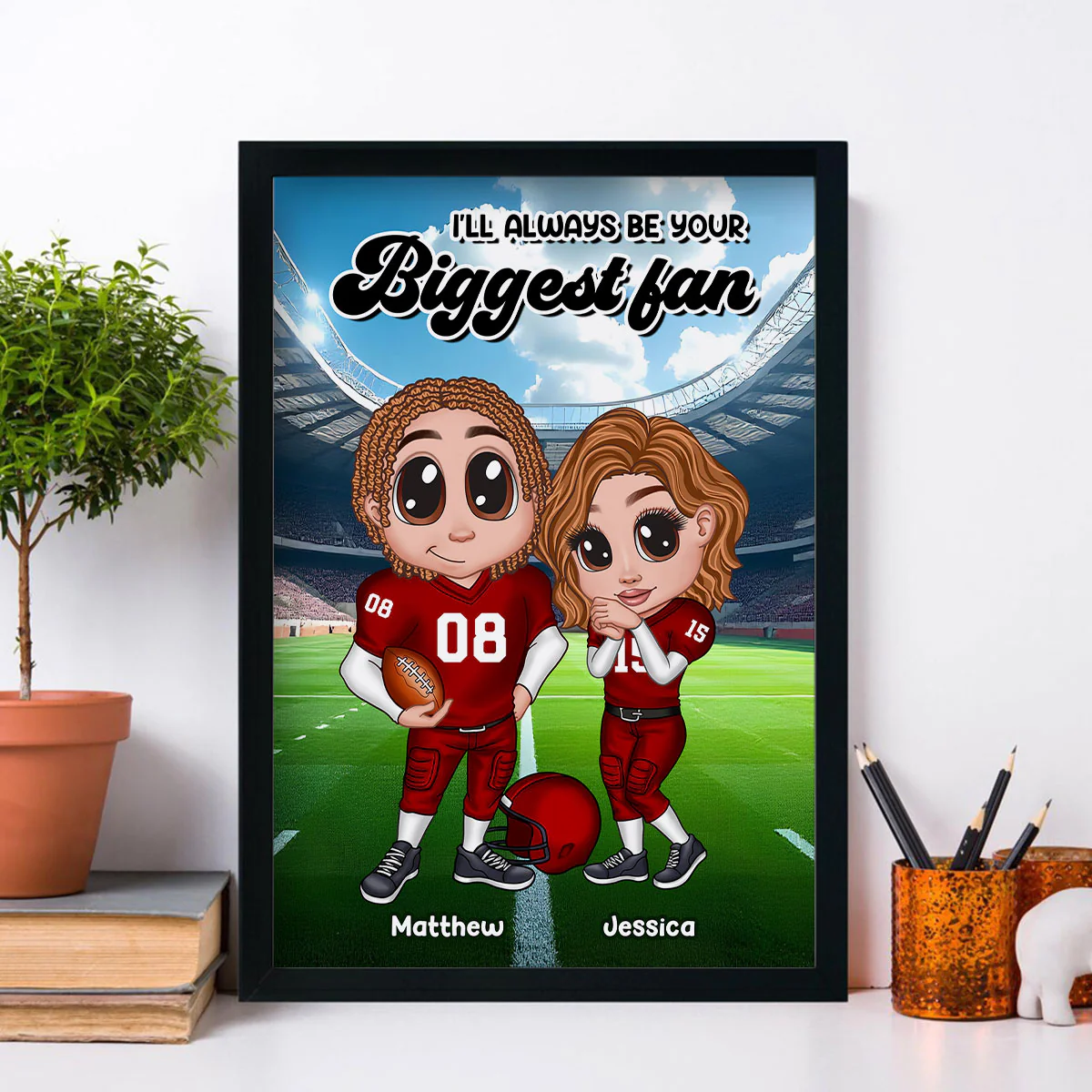 American Football Couple Y2K Style Personalized Poster, Gift For Couples - Image 9