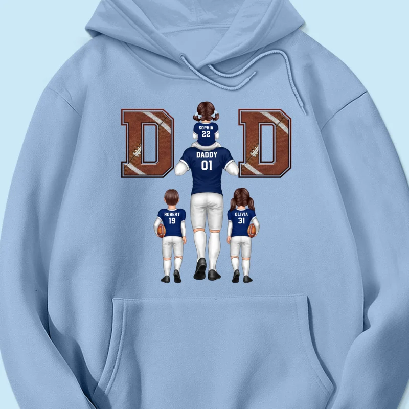 American Football Dad Fan Piggy Back Personalized Shirt, Unique 2025 Father's Day Gift For Dad, For Grandpa, For Husband - Image 15