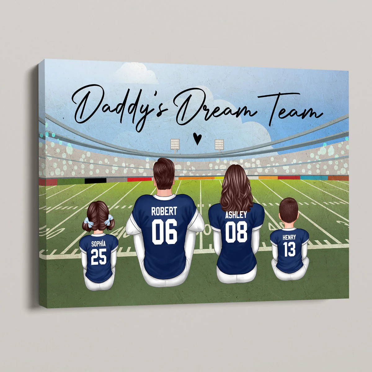 American Football Dad Team Family Personalized Canvas - Image 4