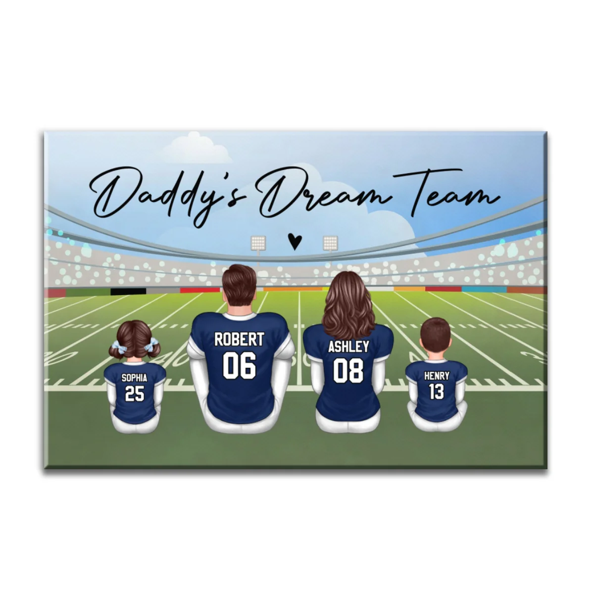 American Football Dad Team Family Personalized Canvas - Image 5