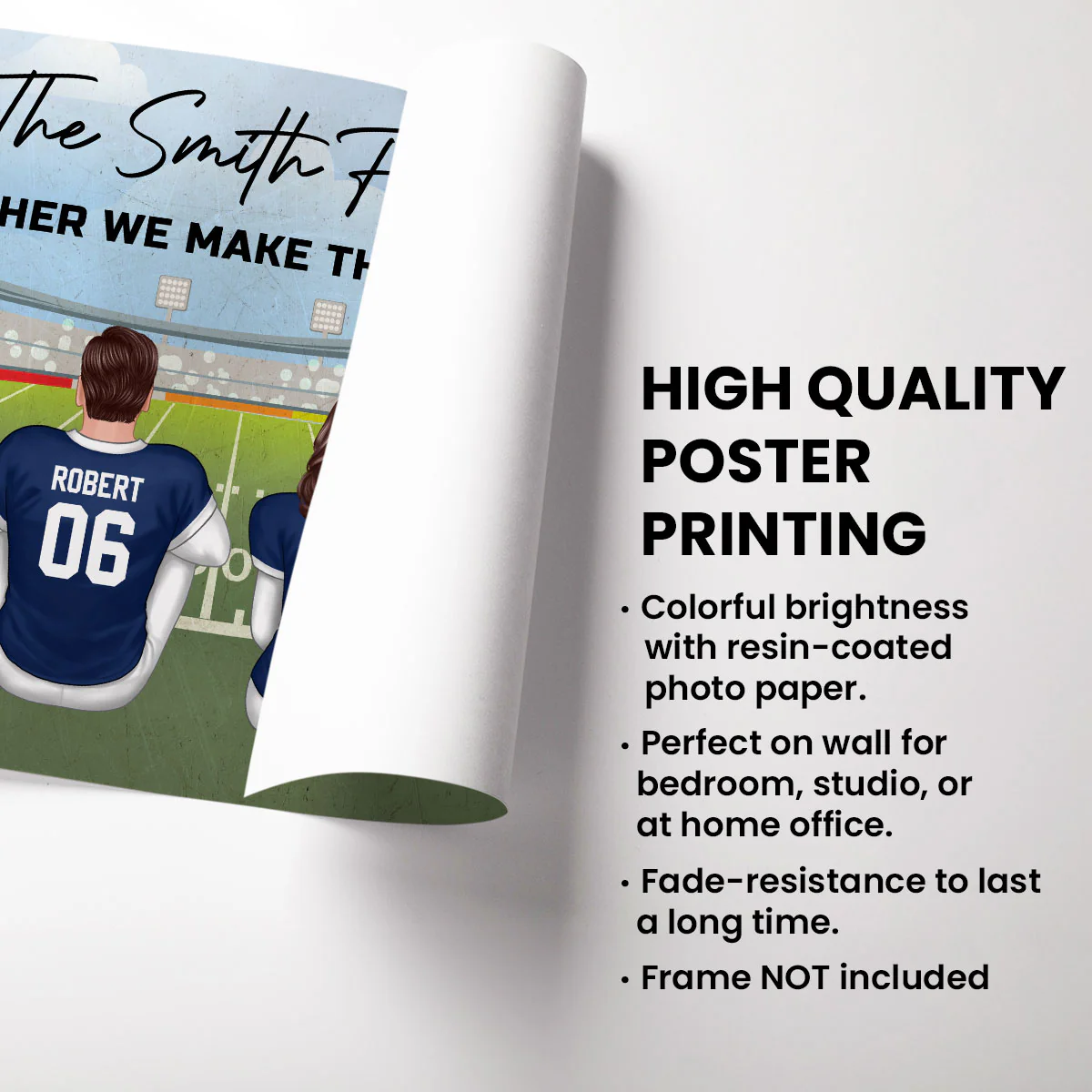 American Football Family Personalized Poster, Unique and Meaningful Family Gift For Your Loved Ones - Image 3