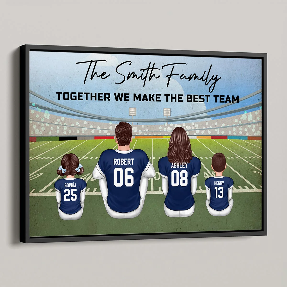 American Football Family Personalized Poster, Unique and Meaningful Family Gift For Your Loved Ones - Image 4