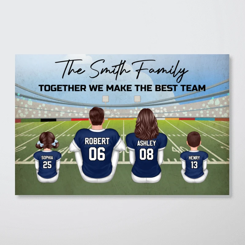 American Football Family Personalized Poster, Unique and Meaningful Family Gift For Your Loved Ones - Image 6