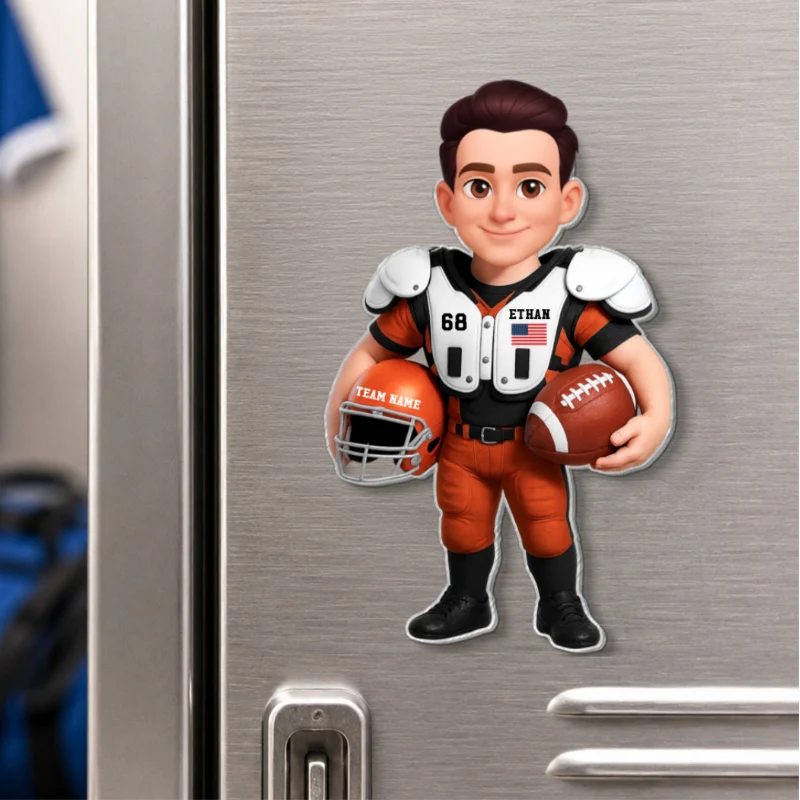 American Football Players Boy & Girl - Personalized Acrylic Locker Magnet - Back To School Gift For Daughters, Sons, Grandkids, Teenagers, Teen Girl, Teen Boy - Image 11