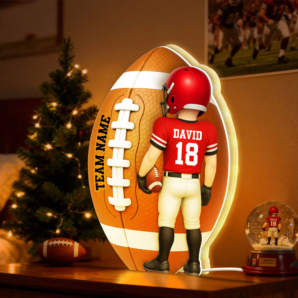 American Football - Personalized Light Box - Unique Christmas Gift For Sons, Grandsons, Boyfriend, Husband - Image 6