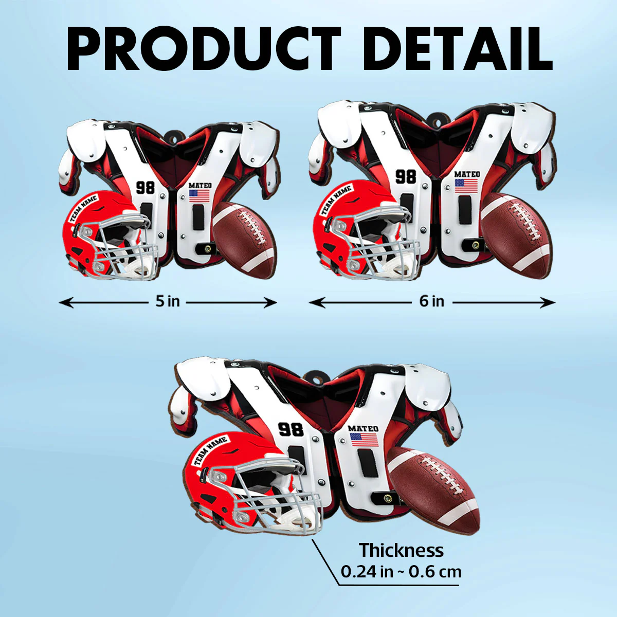 American Football Shoulder Pads Personalized Money Gift Card Holder Ornament, Christmas Unique Gift For Football Player, Football Lover - Image 7