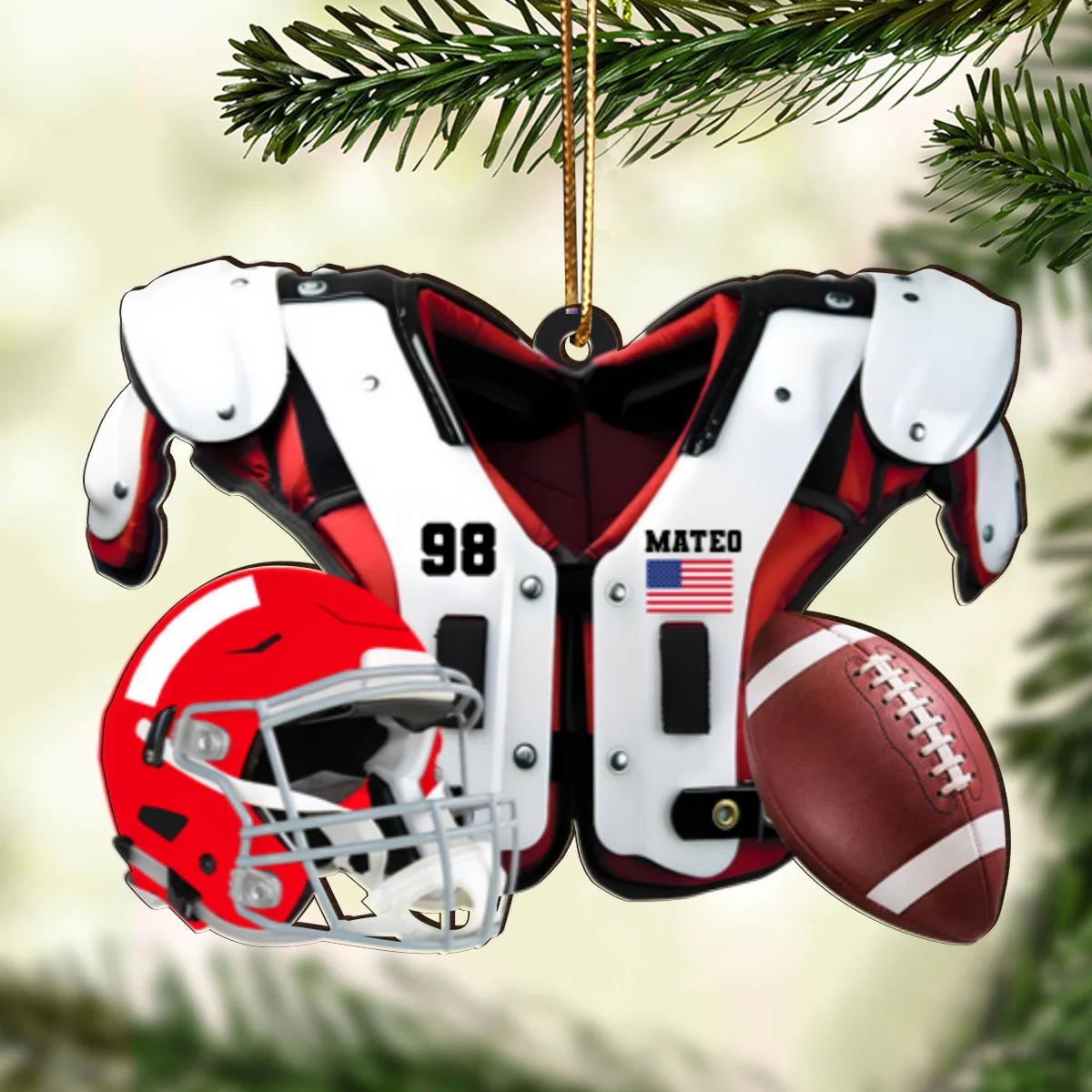 American Football Shoulder Pads Personalized Money Gift Card Holder Ornament, Christmas Unique Gift For Football Player, Football Lover - Image 9