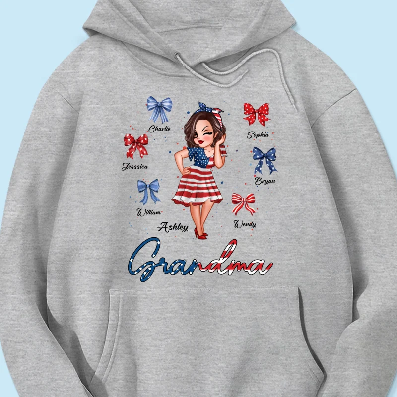 American Grandma Mom Bows Kids Personalized Shirt - Image 16