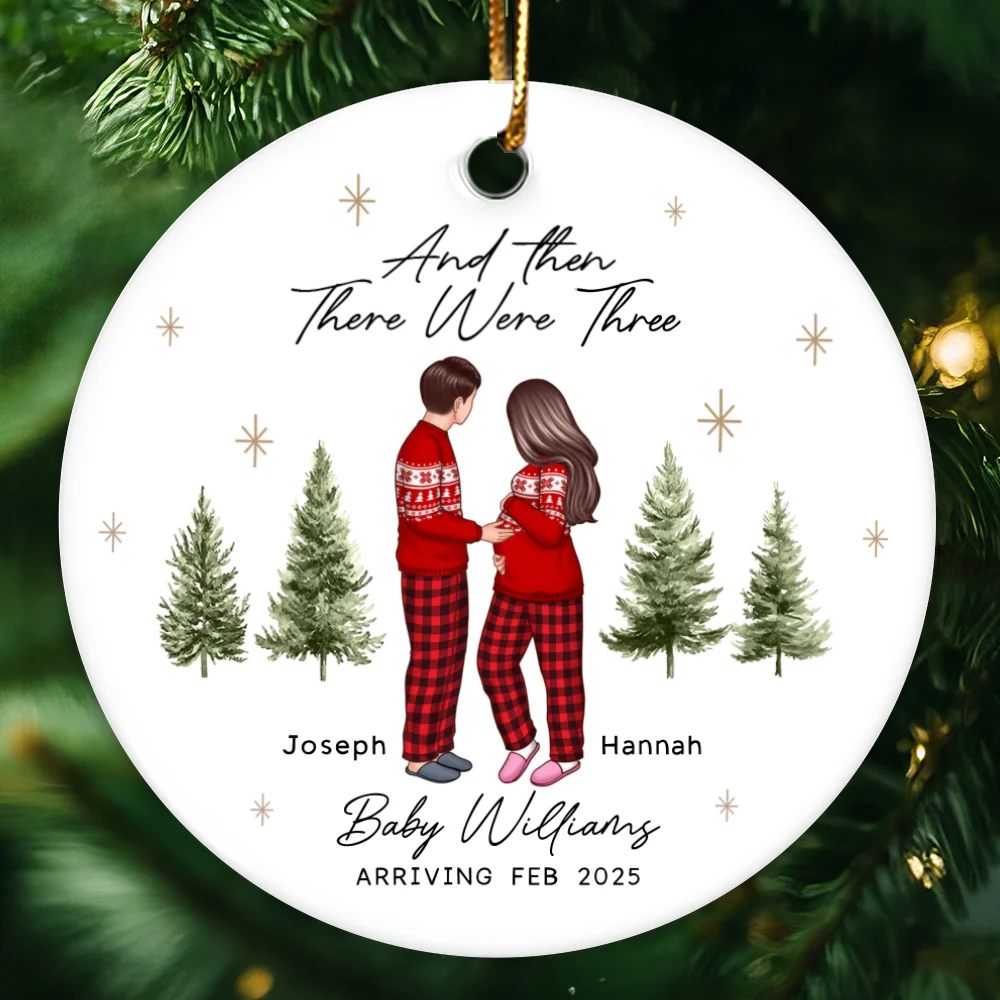 And Then There Were Three - Pregnancy Announcement Ornament - Baby Coming Soon Ornament - Ornament for Baby - Expecting Mom Gift - Image 12