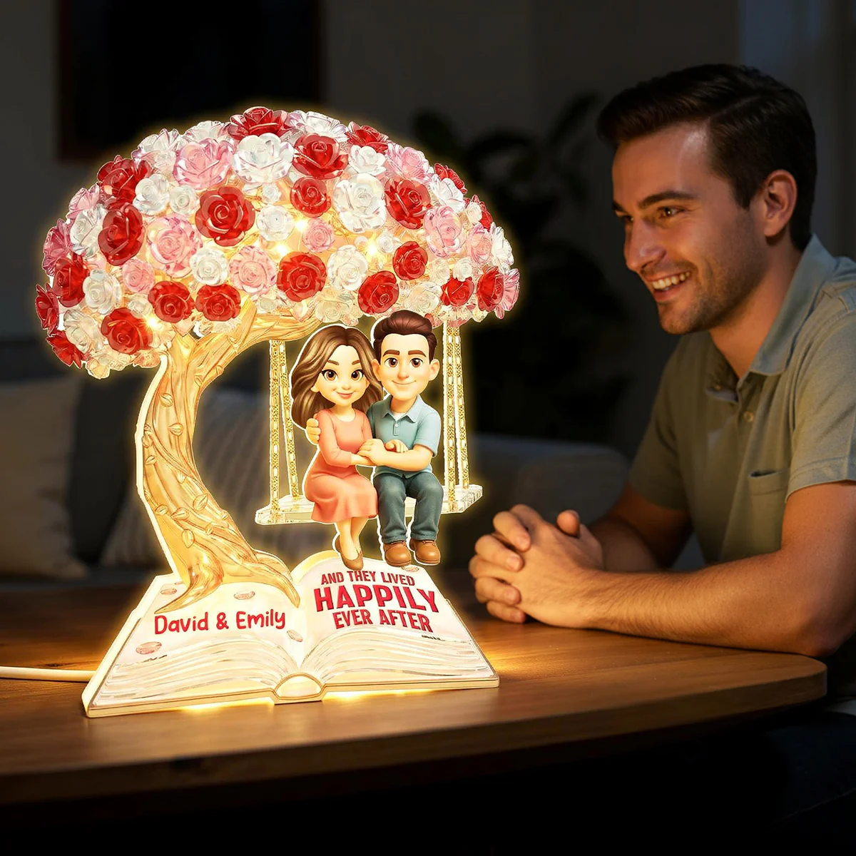 And They Lived Happily Ever After - Personalized Light Box - Valentine's Gift For Him, For Her - Image 3