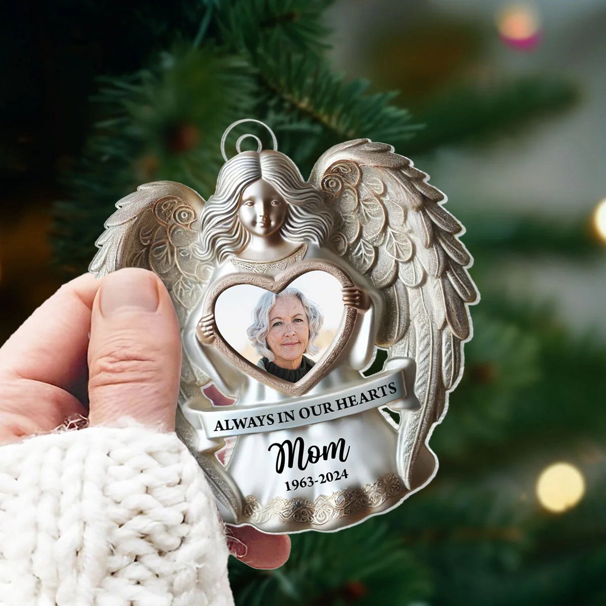 Angel Among Us Upload Photo Memorial Acrylic Ornament, 2024 Personalized 3D Effect Memorial Ornament, Heartfelt Memorial Keepsake For Your Loved One - Image 5