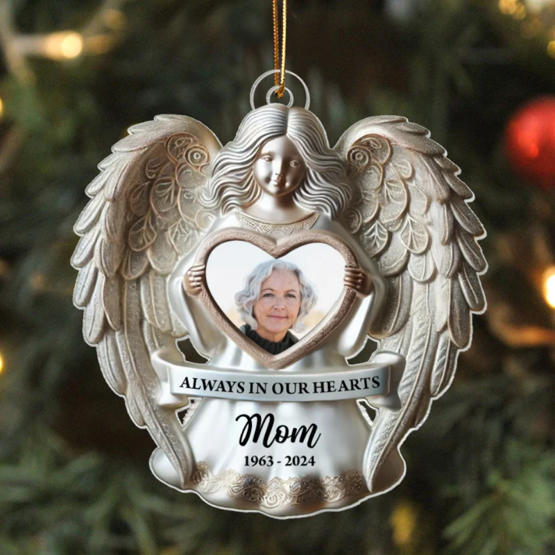Angel Among Us Upload Photo Memorial Acrylic Ornament, 2024 Personalized 3D Effect Memorial Ornament, Heartfelt Memorial Keepsake For Your Loved One - Image 7