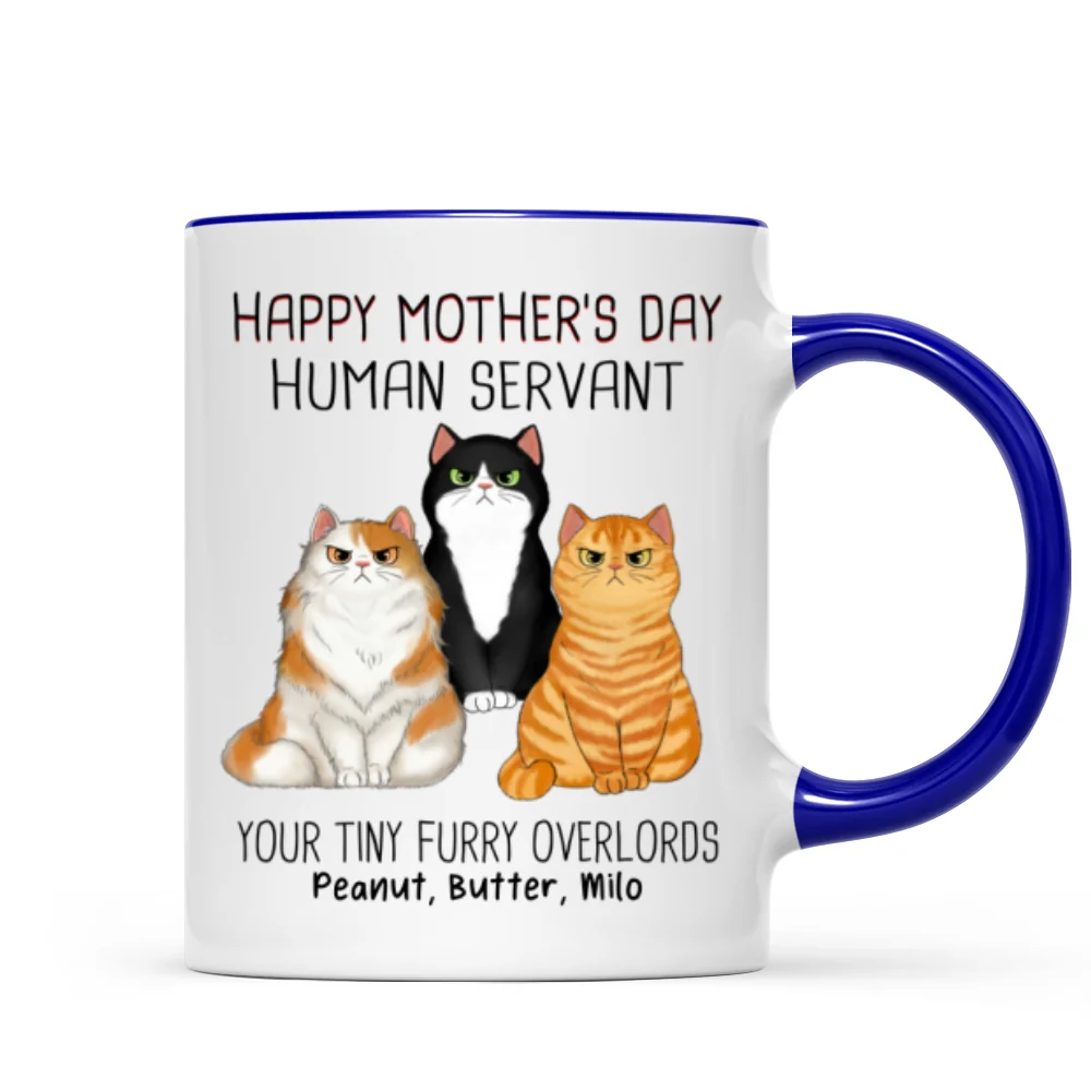 Angry Cats Happy Mother‘s Day Cat Human Servant Personalized Mug - Image 6