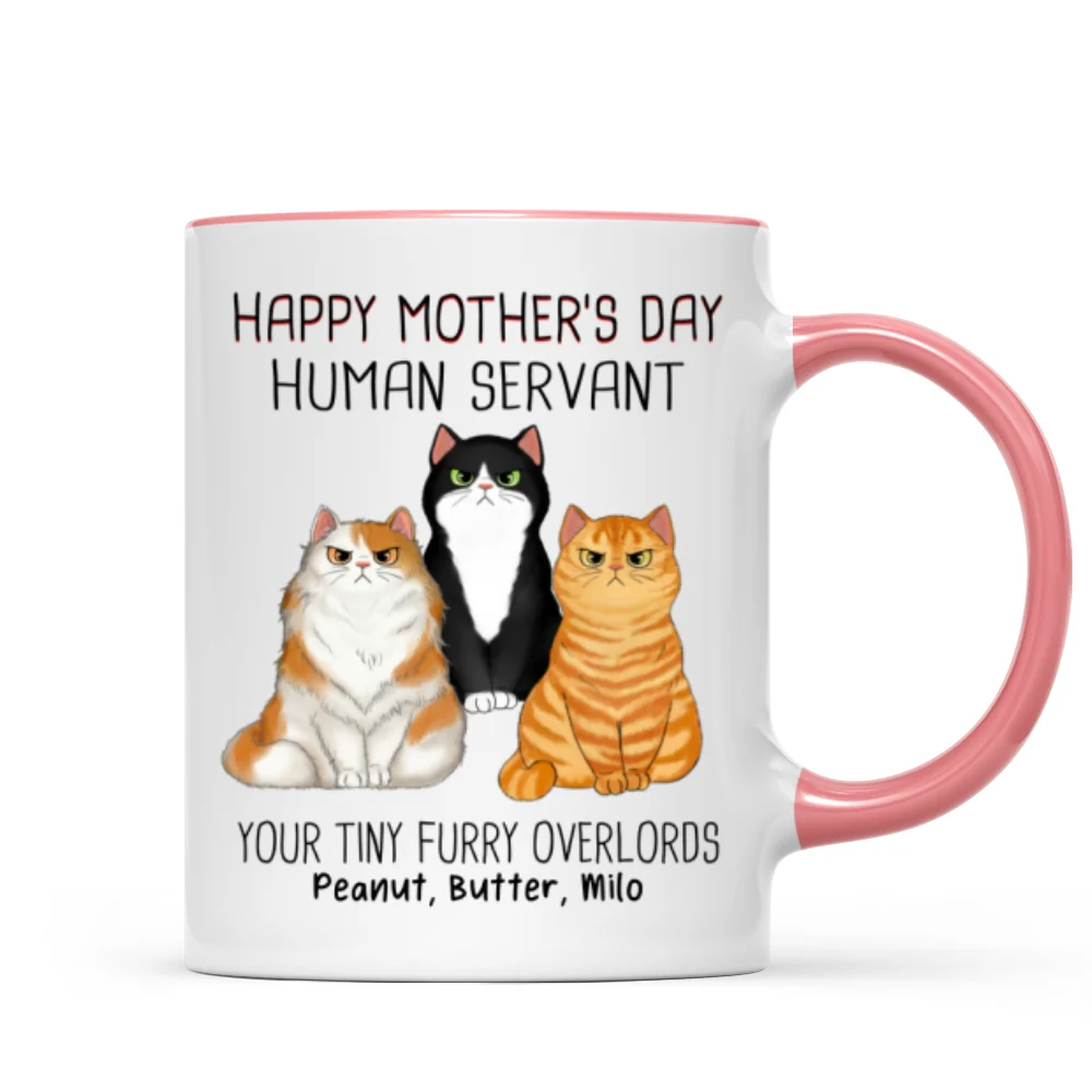 Angry Cats Happy Mother‘s Day Cat Human Servant Personalized Mug - Image 9