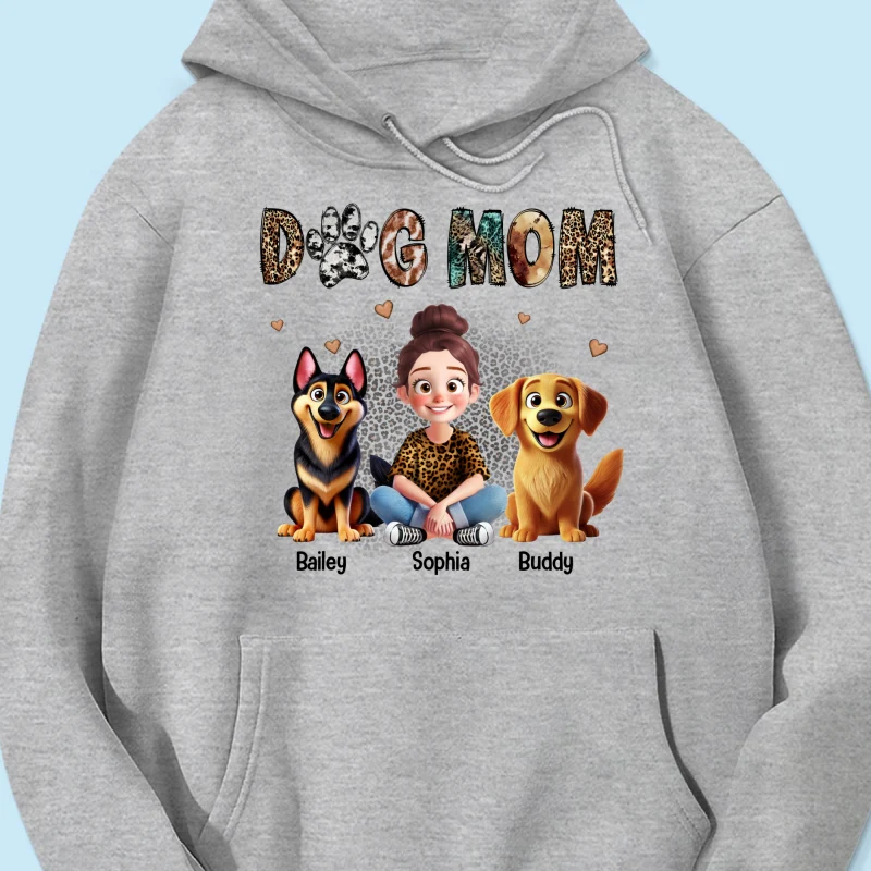 Animal Patterns Dog Mom Animation Cartoon Personalized Shirt, Gift For Dog Lovers - Image 15