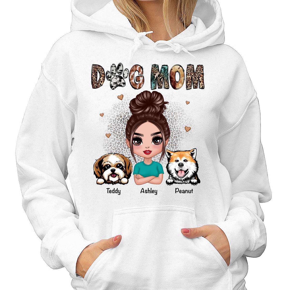 Animal Patterns Dog Mom Peeking Dogs Personalized Shirt - Image 4