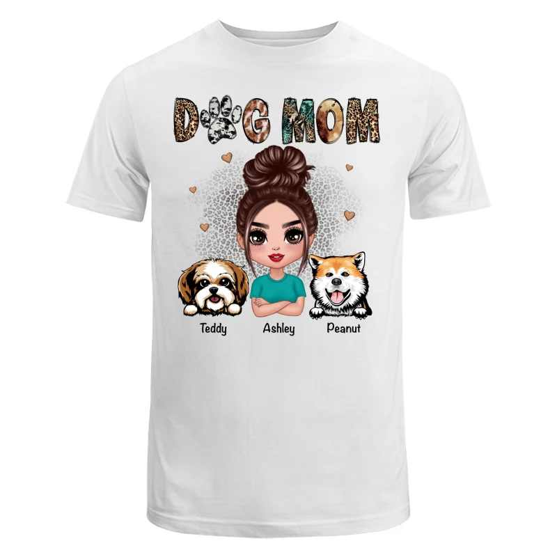 Animal Patterns Dog Mom Peeking Dogs Personalized Shirt - Image 5