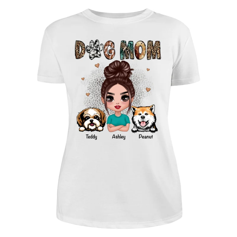 Animal Patterns Dog Mom Peeking Dogs Personalized Shirt - Image 9
