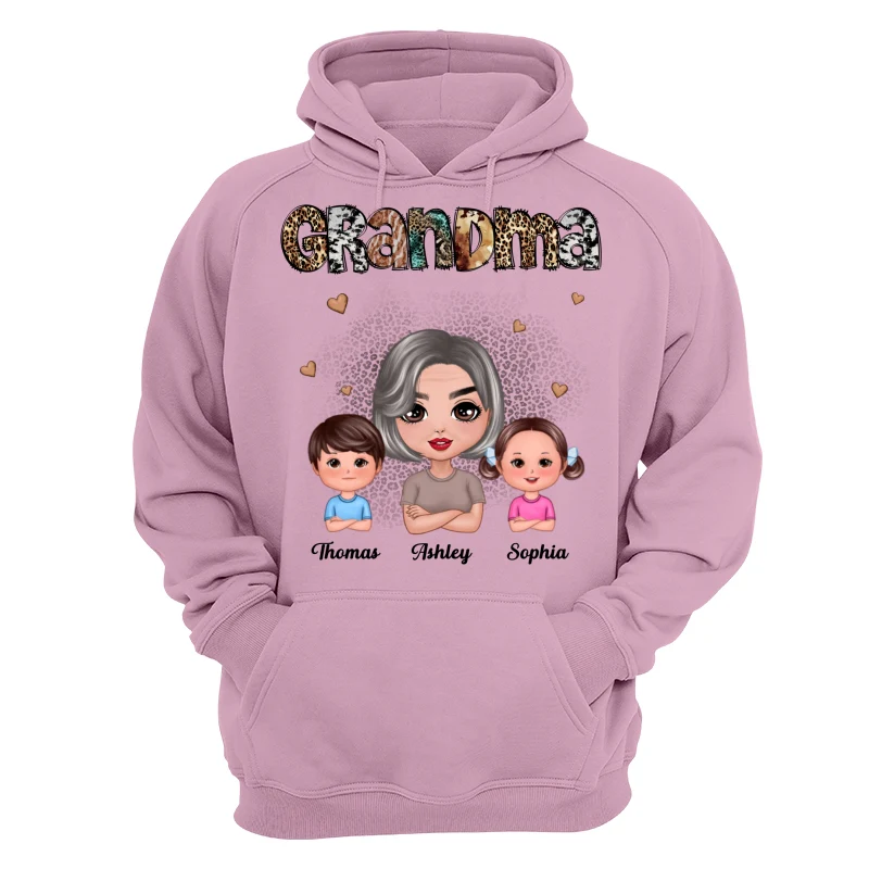 Animal Patterns Grandma With Grandkids Personalized Shirt - Image 15