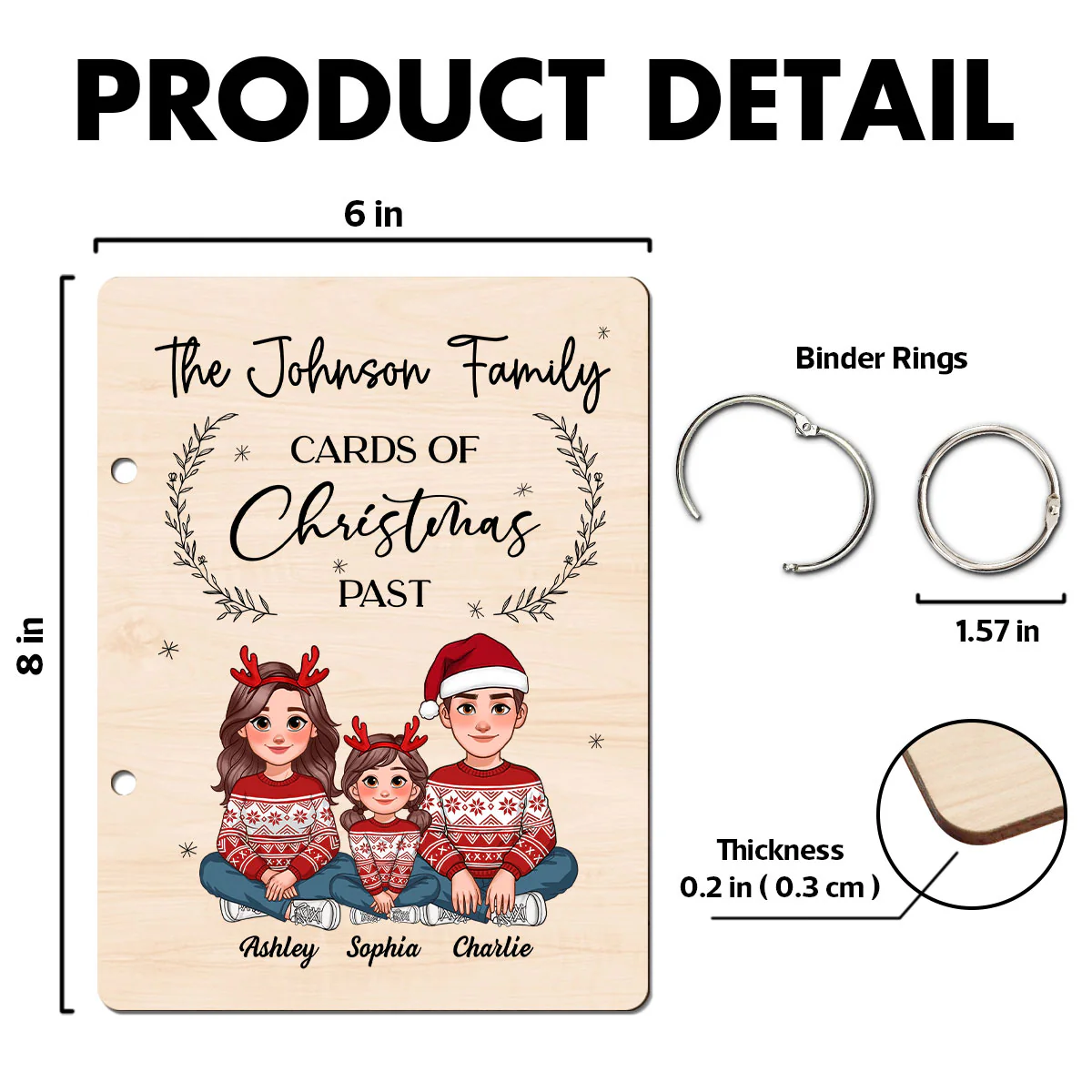 Animated Family Card Storage Keepsake Personalized Christmas Card Keeper - Image 9