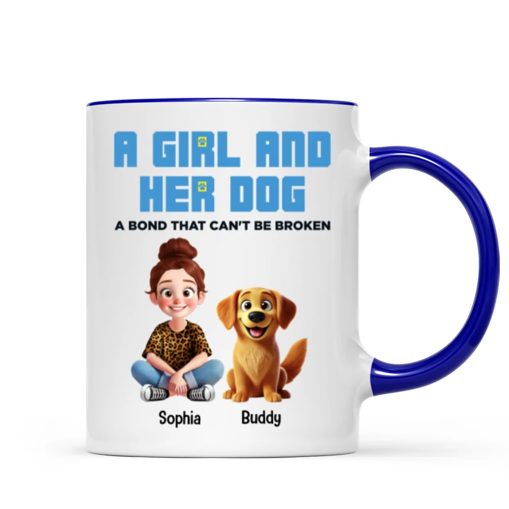 Animation Cartoon A Girl Boy And Dogs A Bond That Can't Be Broken Personalized Mug, Gift For Dog Lovers - Image 11