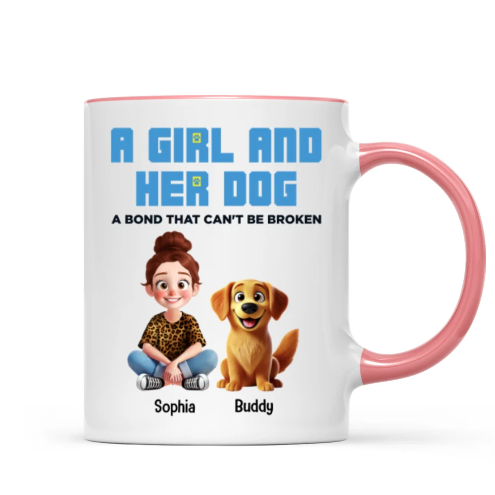 Animation Cartoon A Girl Boy And Dogs A Bond That Can't Be Broken Personalized Mug, Gift For Dog Lovers - Image 14