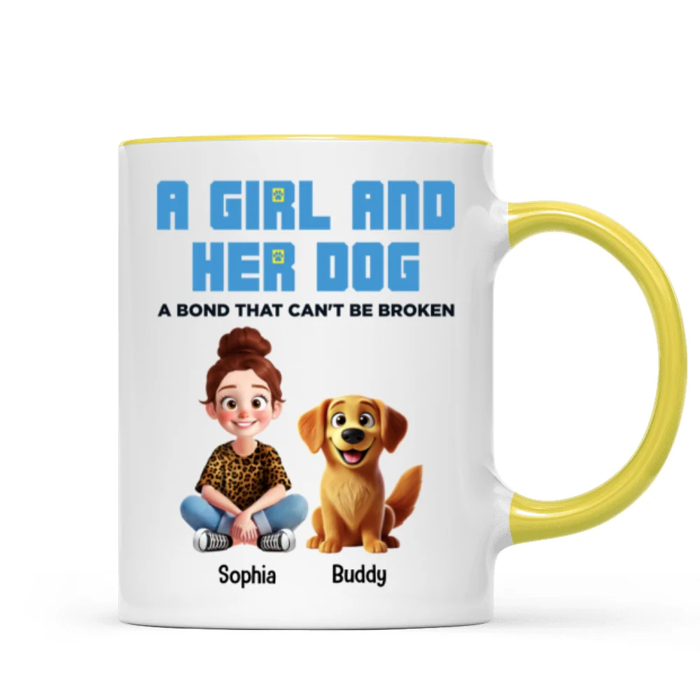 Animation Cartoon A Girl Boy And Dogs A Bond That Can't Be Broken Personalized Mug, Gift For Dog Lovers - Image 17