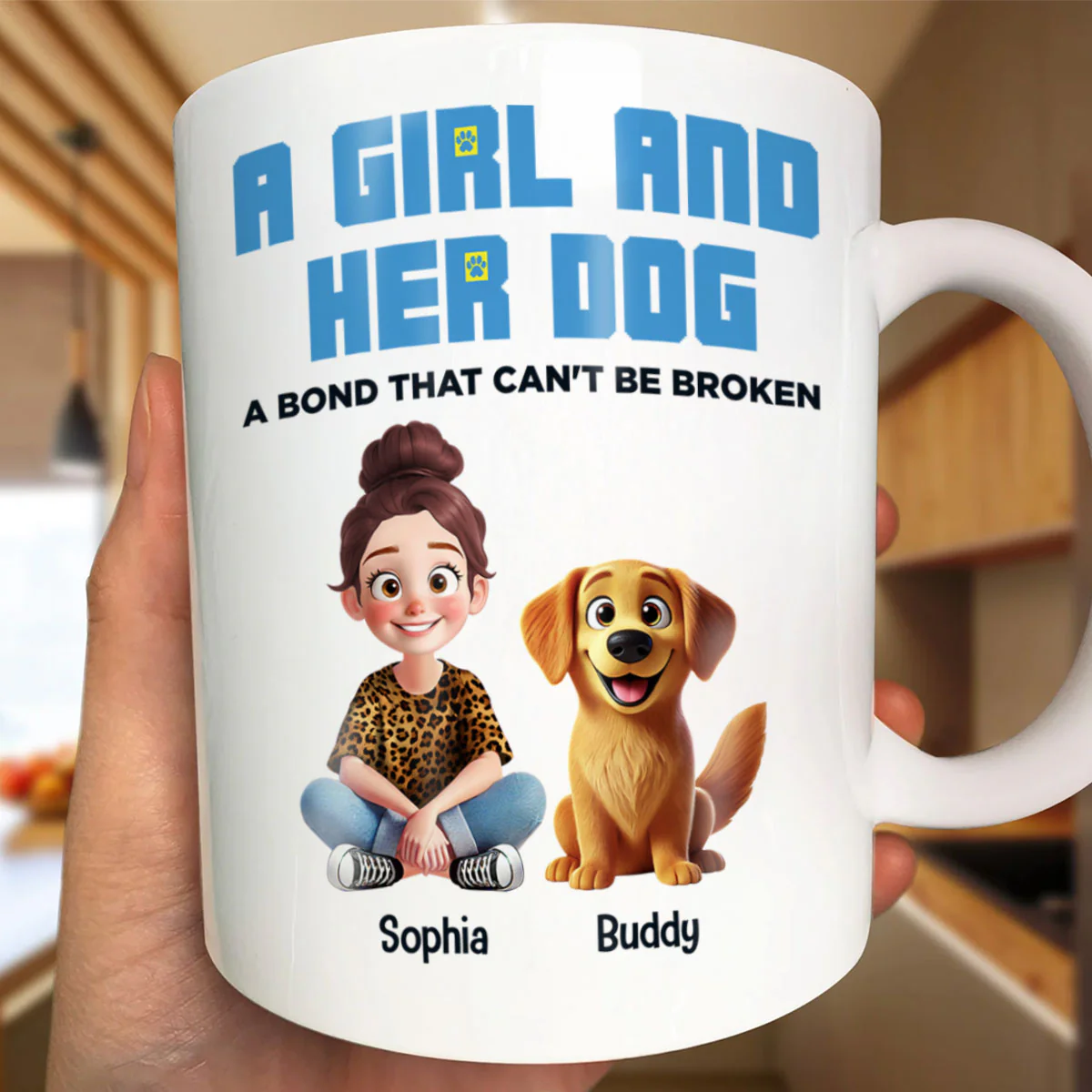 Animation Cartoon A Girl Boy And Dogs A Bond That Can't Be Broken Personalized Mug, Gift For Dog Lovers - Image 7