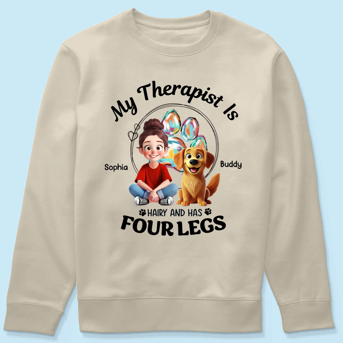 Animation Cartoon Dog My Therapist Personalized Shirt, Gift For Dog Lovers, Dog Mom - Image 20