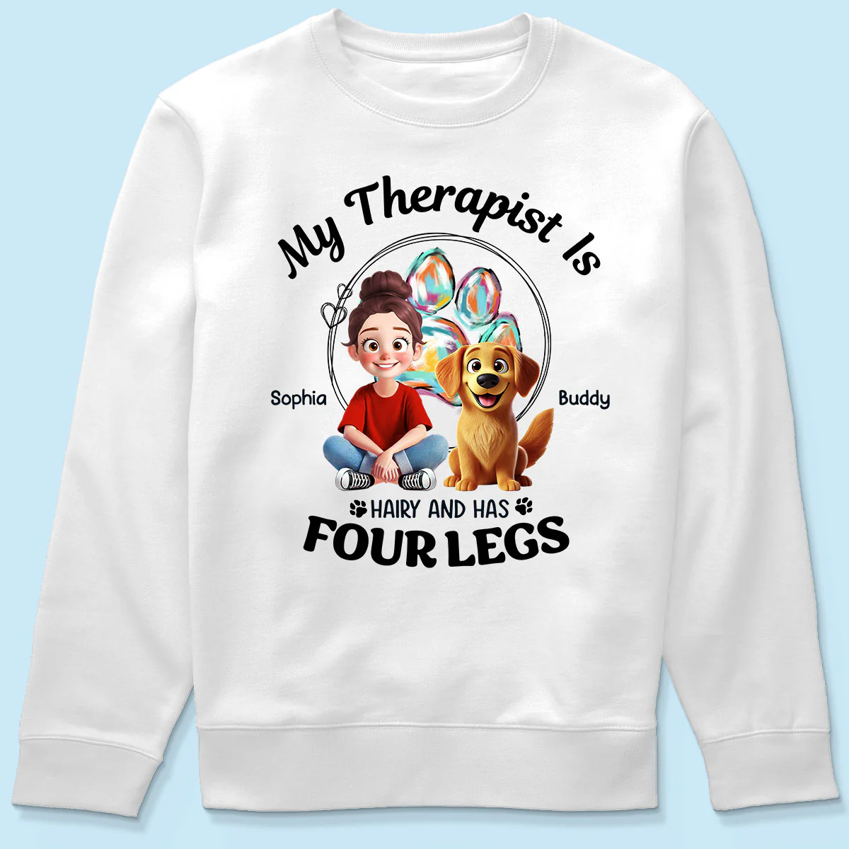 Animation Cartoon Dog My Therapist Personalized Shirt, Gift For Dog Lovers, Dog Mom - Image 6