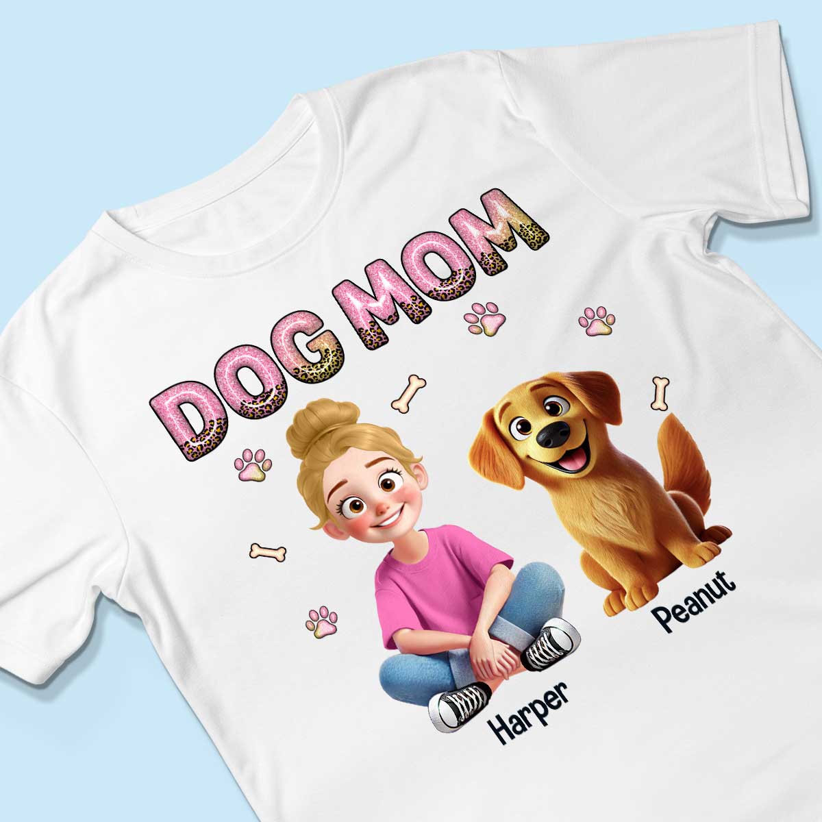 Animation Cartoon Galaxy Pattern Dog Mom Personalized Shirt, Gift For Dog Lovers - Image 3