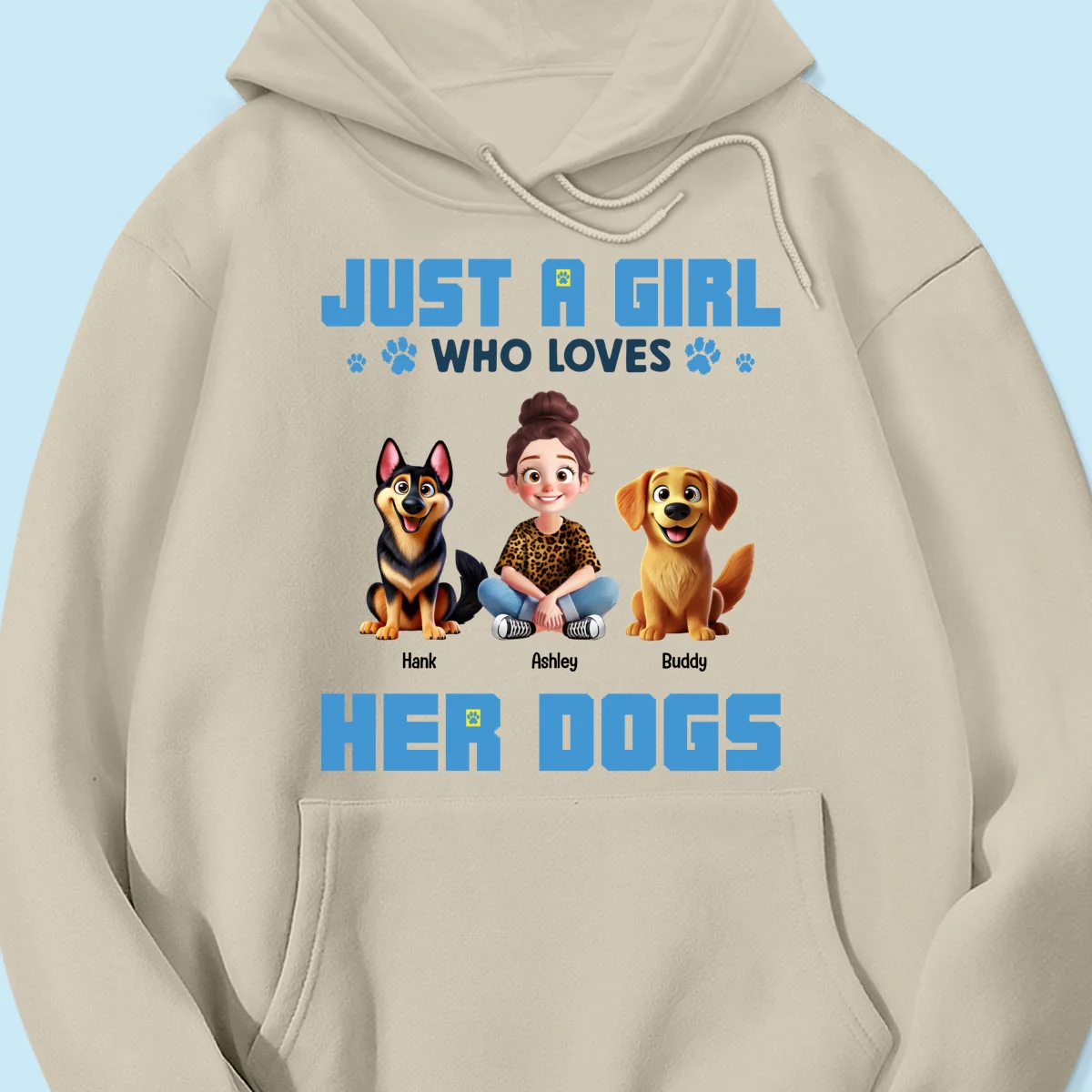 Animation Cartoon Just A Girl Who Loves Her Dogs Personalized Shirt, Gift For Dog Lovers - Image 15