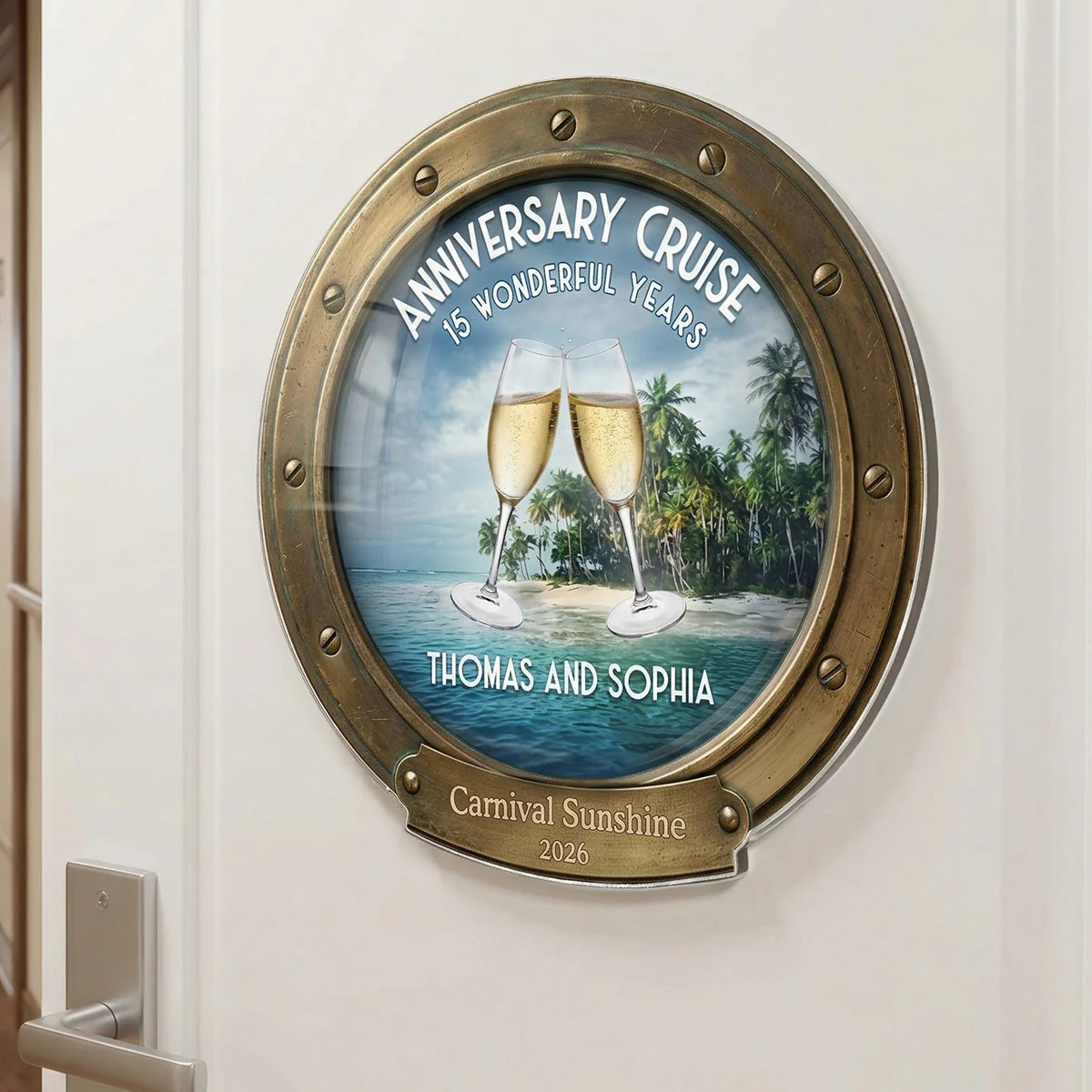 Anniversary Cruise Couple Name - Personalized Cruise Cabin Door Magnet - Anniversary Cruise - Image 2