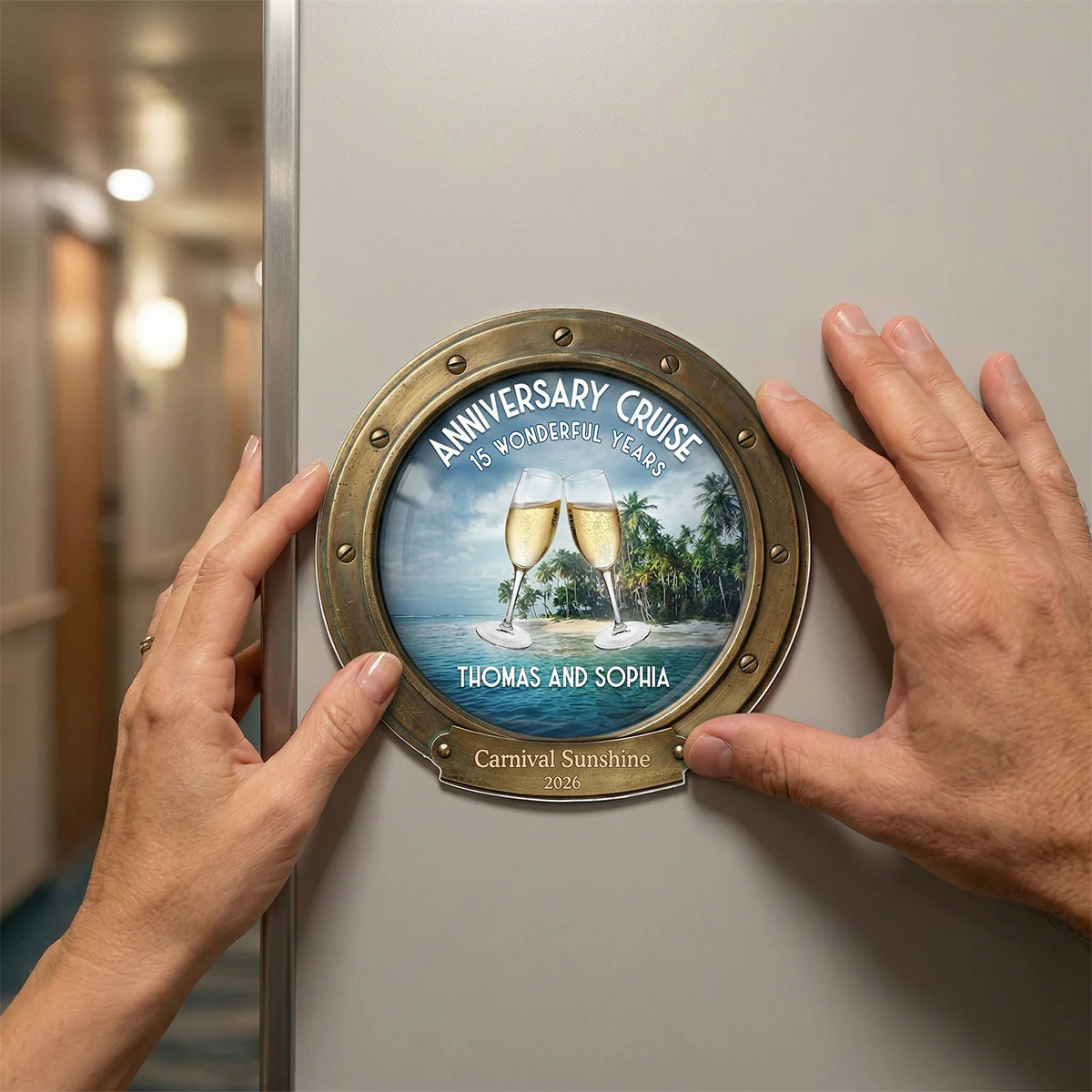 Anniversary Cruise Couple Name - Personalized Cruise Cabin Door Magnet - Anniversary Cruise - Image 4