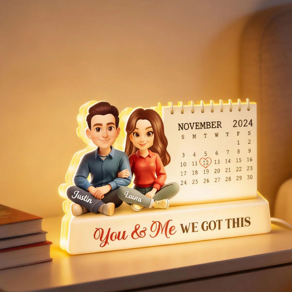 Anniversary Custom Date Calendar - Personalized Light Box - Gift for Couple, for Him, for Her - Image 4