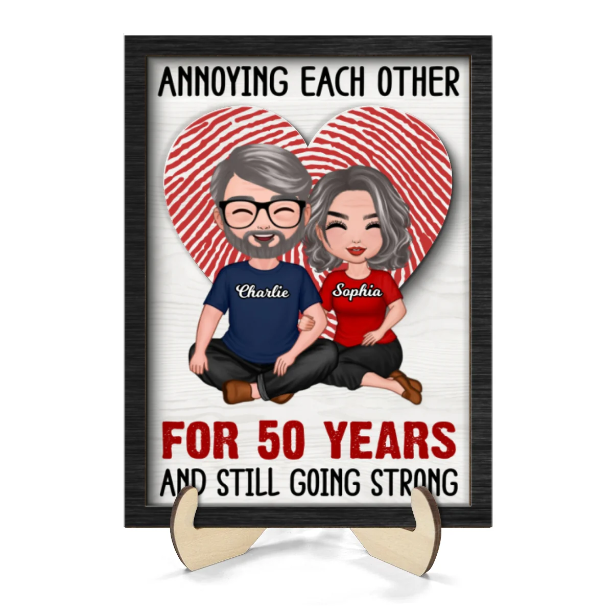 Annnoying Each Other Couple Personalized 2-Layer Wooden Plaque - Image 11