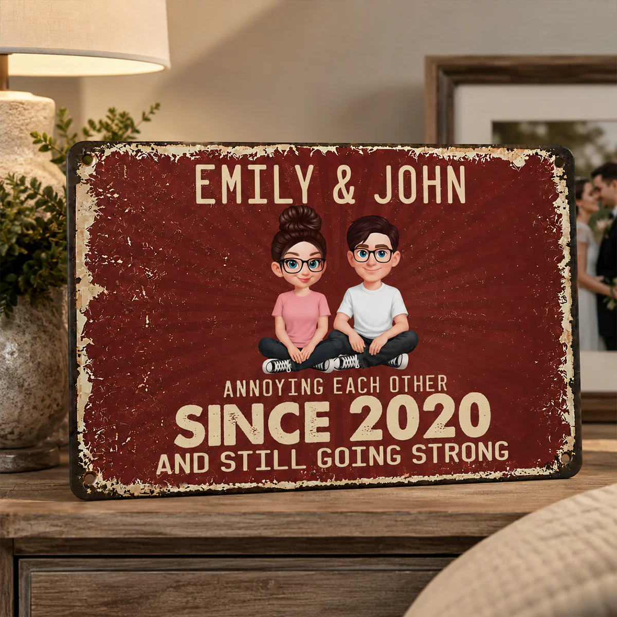Annoy Each Other and Still Going Strong - Personalized Metal Sign- Funny Couple Gift, Romantic Gift for Anniversary, Wedding - Image 6